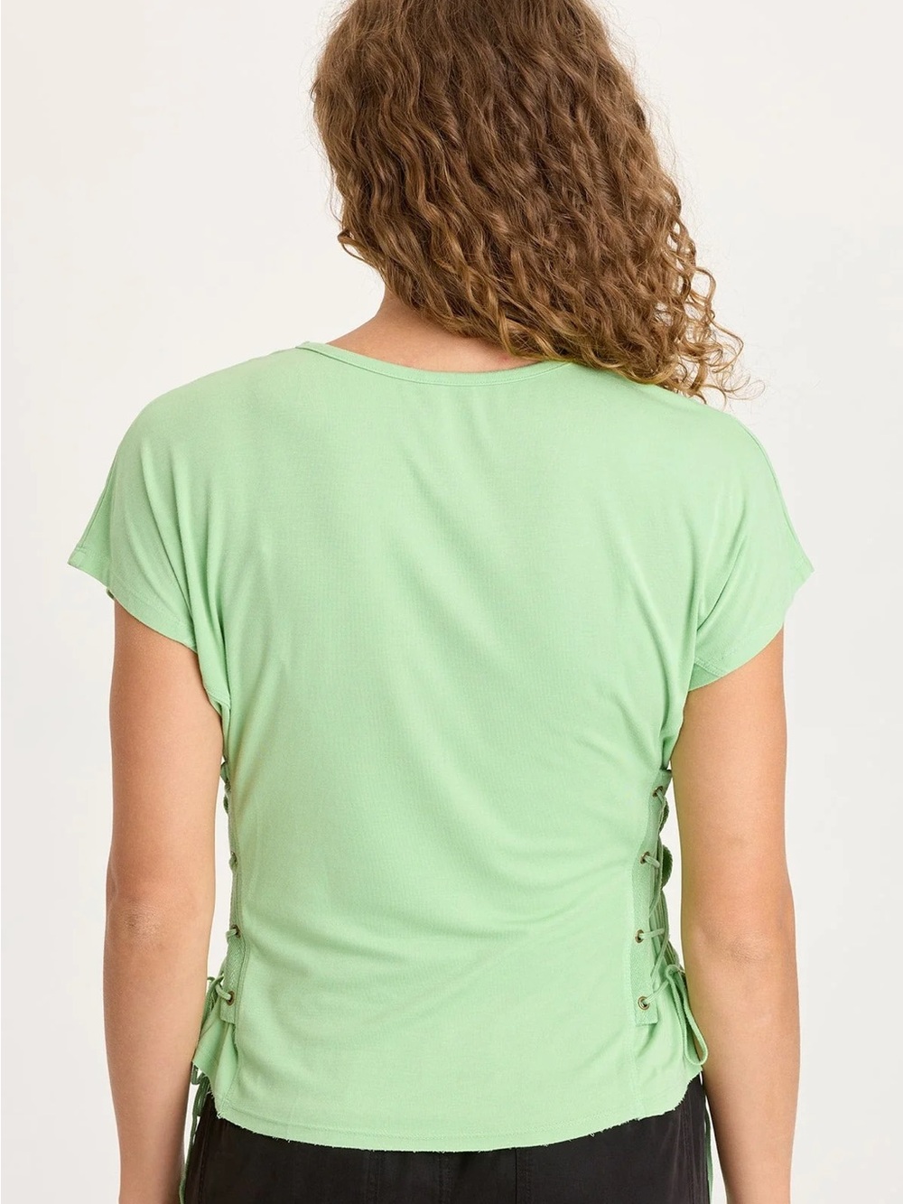 XCVI
SANDRO JERSEY LACE-UP TOP
 In Early Spring - Picture 5 of 6